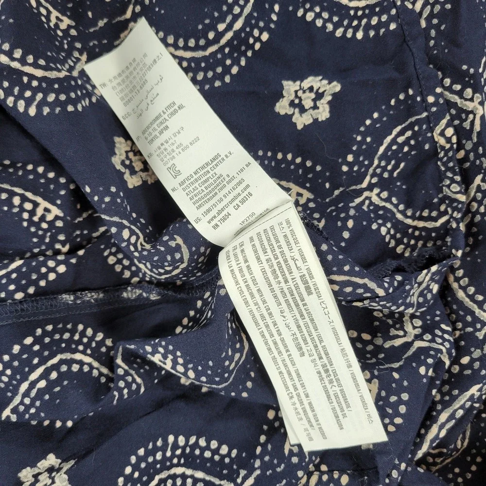 Abercrombie & Fitch Maxi Dress Womens XS Navy Racerback Tiered Empire Babydoll